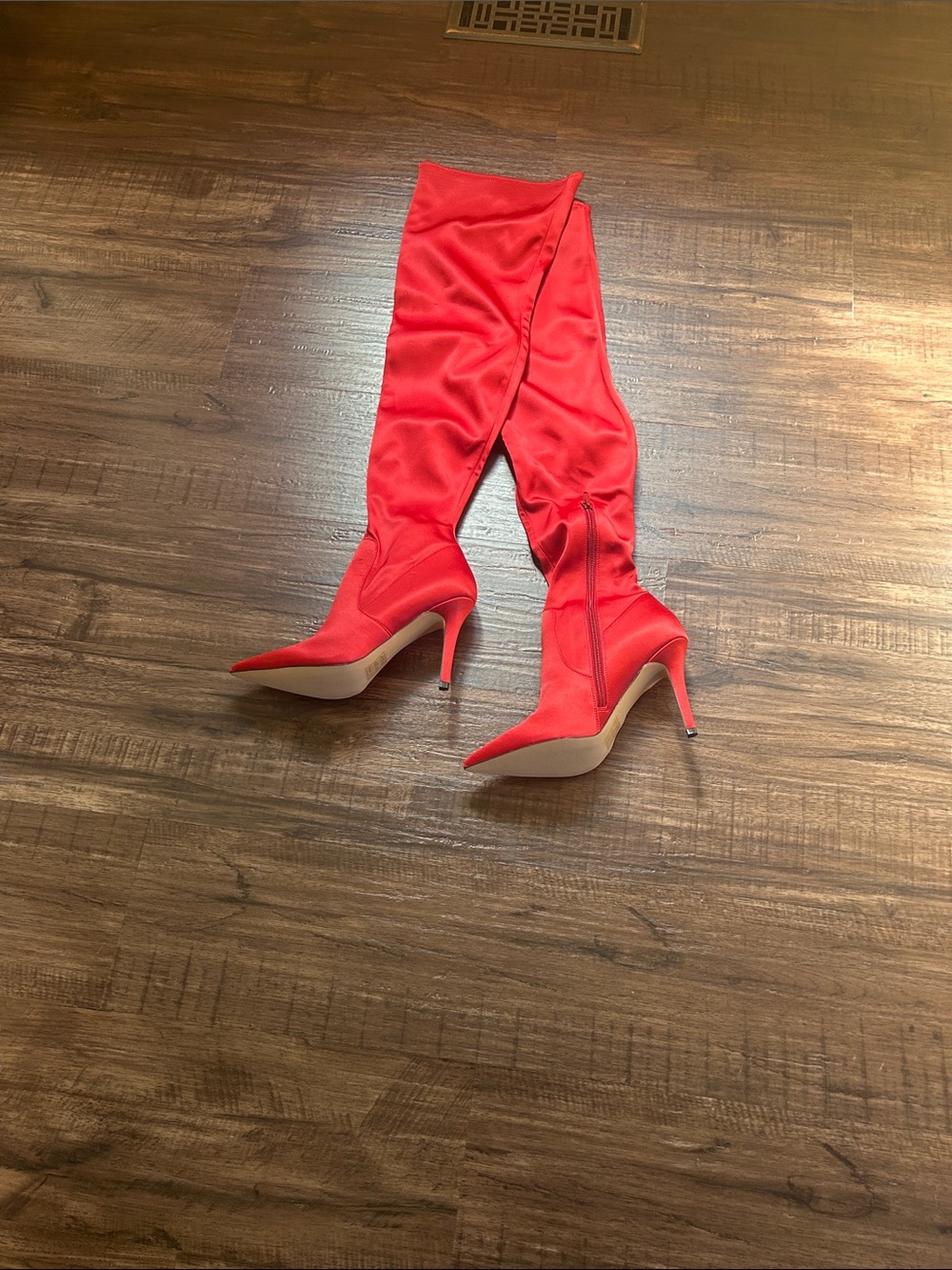 Aldo Red Over-the-Knee Pointed-Toe Stiletto Boots